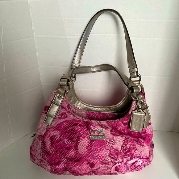 Coach Ivory Floral Print Leather Lexy Shoulder Bag Coach